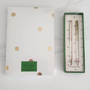 Kate Spade Spade Flower Pen & Pencil & Polka Dot Notebook Set